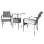 3 Piece Patio Wicker Conversation Set Grey Wicker + white Cushion - Korvel