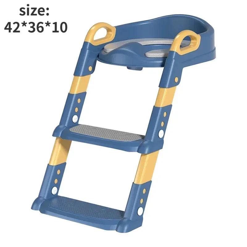 Stair Style Children's Toilet Boy and Girl Baby Toilet Folding Rack Step Stool Child Step Toilet Seat Ring Baby Potty Toilets - Korvel