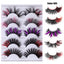 Colorful Fried 5 Pairs Of False Eyelashes Multi-Layer Thick Cross Mink Hair Eyelashes 8D FLUFFY - Korvel