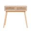 Side table with two real rattan drawers, solid wood table legs can be used in the dining room living room,bedroom - Korvel