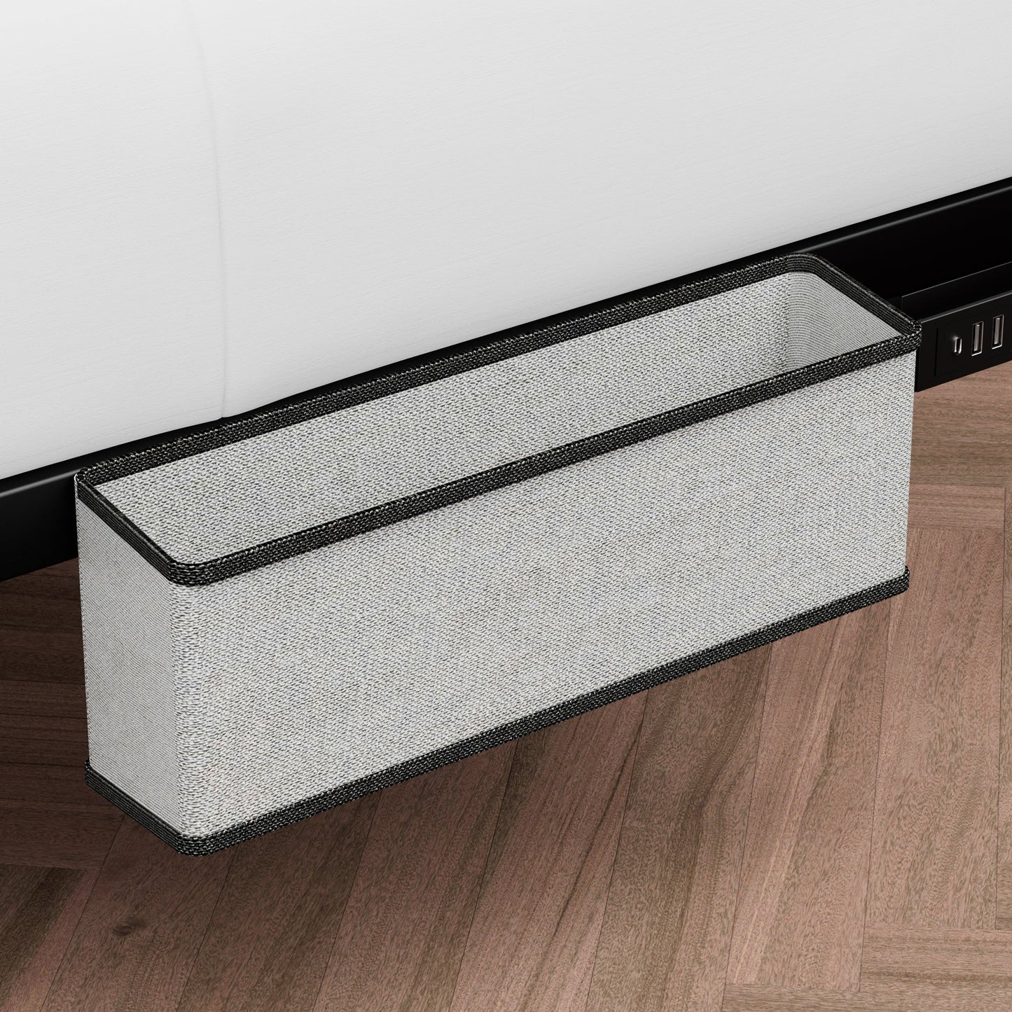 Floating Bed Frame King Size with LED Lights ＆ charging station, Metal Platform Queen Bed, 79.9'' L x 76.2'' W x 7.9'' H. - Korvel
