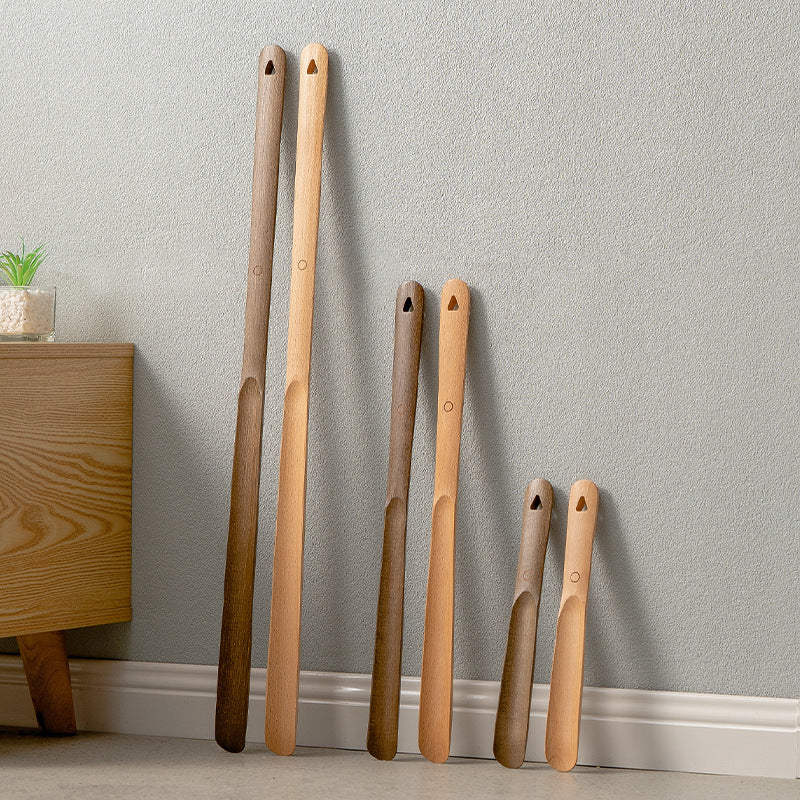 Elderly and Pregnant Women's Shoe Horn - Extended Handle Black Walnut Wood High-Grade Shoe Helper Tool - Korvel