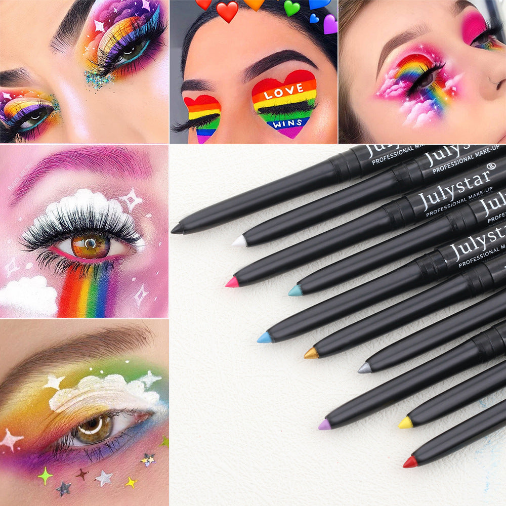 White Eyeliner Pencil Color Eyeliner Cream Not Easy To Smudge Waterproof Oil-Proof Slim Eyeliner Gel Pencil - Korvel