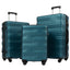 Hardshell Luggage Sets 3 Pcs Spinner Suitcase with TSA Lock Lightweight 20''24''28'' Navy + ABS - Korvel