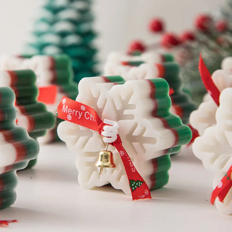 New Christmas Snowflake Aromatherapy Candle Hand-Made Romantic Atmosphere Creative Home Desktop Decorations With Gifts Ornaments - Korvel