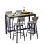 Bar Table Set with 4 Bar stools PU Soft seat with backrest Grey 47.24'' L x 23.62'' W x 35.43'' H - Korvel