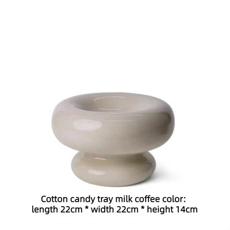 Creative Life [Cotton Candy] Ceramic Fruit Tray Home Living Room Tea Table Storage Storage Fruit Tray Snack Tray - Korvel