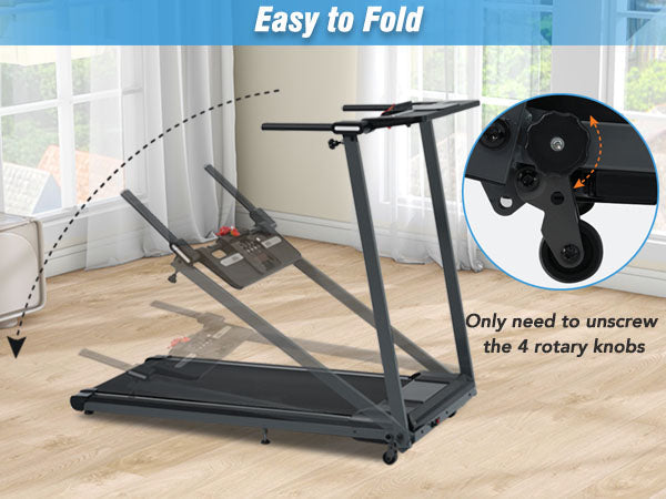NEW Folding Treadmills Walking Pad Treadmill for Home Office -2.5HP Walking Treadmill With Incline Bluetooth Speaker - Korvel