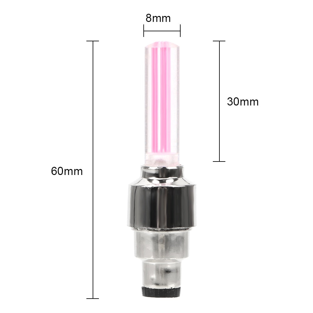 FORAUTO 2PCS Car Wheel LED Light Motocycle Bike Light Tire Valve Cap Decorative Lantern Tire Valve Cap Flash Spoke Neon Lamp - Korvel