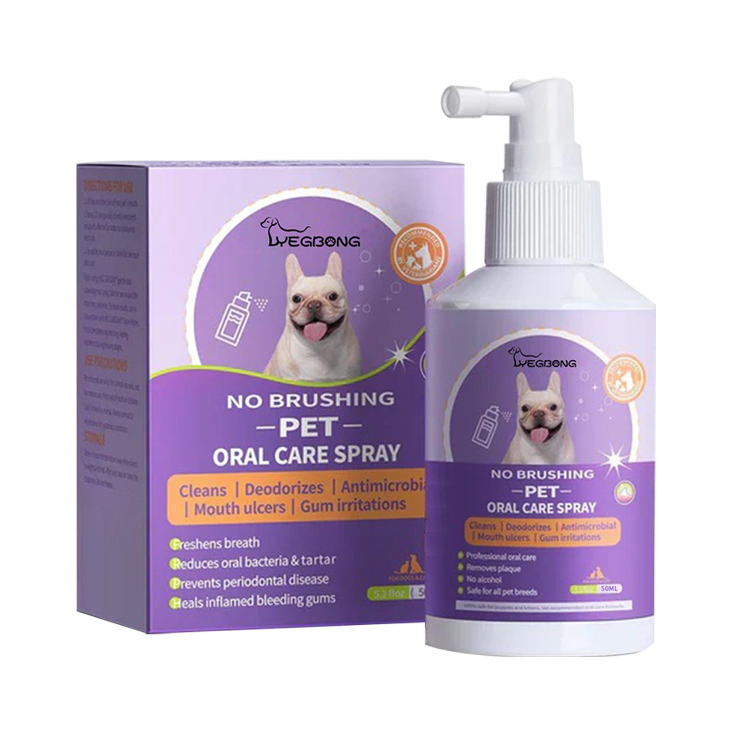Dog And Cat Tooth Cleaning Spray, Pet Mouth Cleaning Breath Fresh Deodorizing Cleaning Spray - Korvel