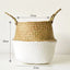 Scandinavian Style Wicker Handbasket Flower Pot Rattan Weave Plant Grass Woven Floor Folding Wicker Basket Weaving - Korvel
