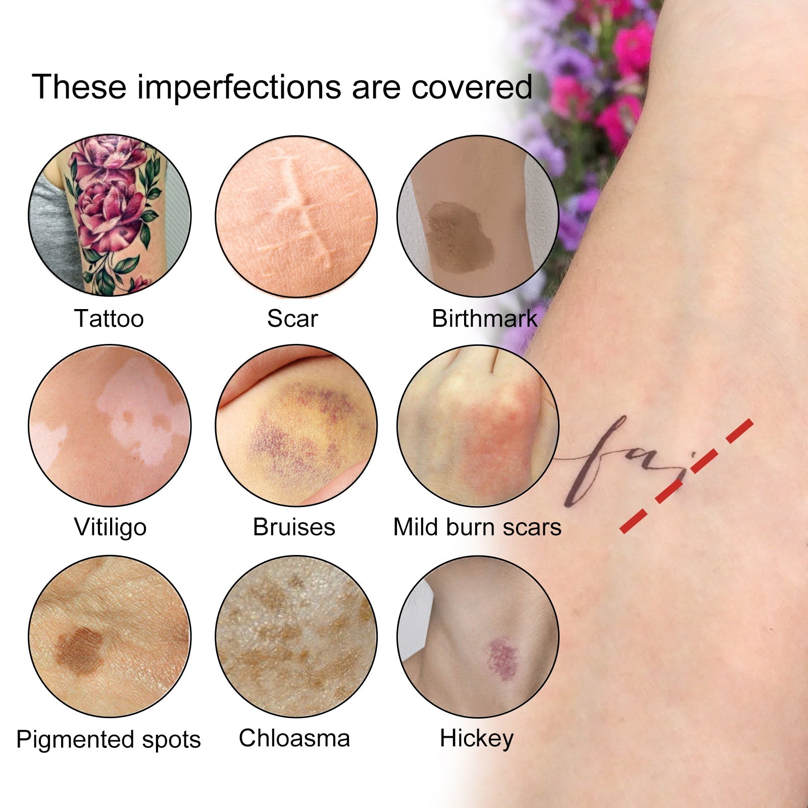 Tattoo Concealer, Waterproof Brightening Cover Tattoo Scars Birthmark Invisible Two-Tone Concealer - Korvel