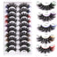 10 Pairs Of Color Mink Hair Fried Multilayer Thick Cross False Eyelashes 8D FLUFFY - Korvel
