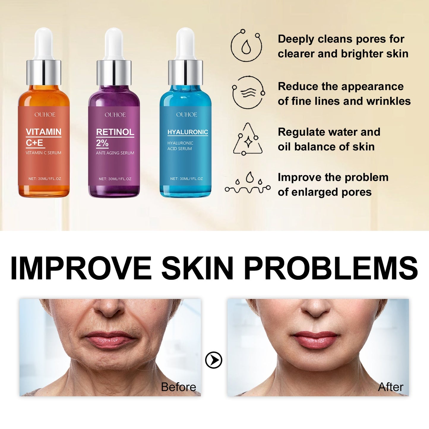 Grape Fruit Essence, Moisturizing, Tender, Firming, Smoothing, Fine Lines And Anti-Wrinkle Skin Care Essence - Korvel