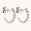 Inlaid Moissanite 925 Sterling Silver C-Hoop Earrings - Korvel