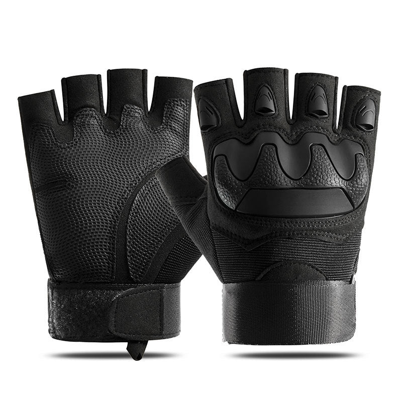 Tactical half-finger gloves men's soft shell protective microfiber special forces military fans sports cycling outdoor - Korvel