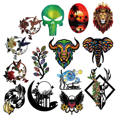 Iron animals elephants lions hummingbirds home wall hanging hardware crafts pendants metal decorations - Korvel