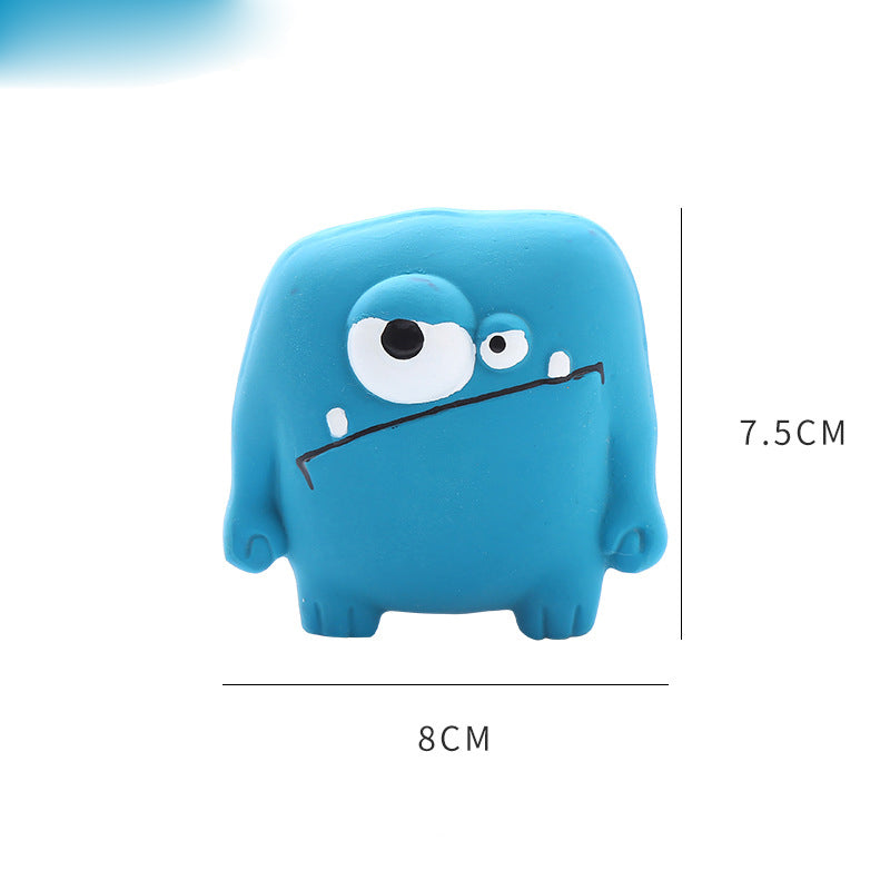 Cute Monster Shaped Latex Squeaky Dog Toy Durable and Easy to Clean Pet Toy - Korvel