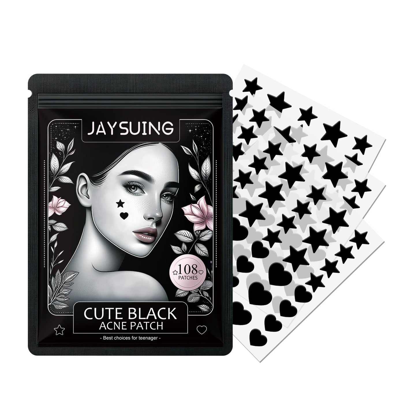 Patch anti-acné noir mignon JAYSUING pour soins de la peau