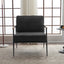 Leisure Lounge Chair Arm Chair with Metal Frame, Upholstered Side Chair Comfy Sitting Chair for Living Room, Black Chenille - Korvel