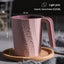 Creative Simple Mouthwash Cup INS Striped Non-Slip Water Cup Double-Layer Plastic Handle Thread Couple Mouthwash Toothbrush Cup - Korvel