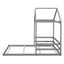 Wood Full Size House Bed with Guardrail, Grey - Korvel