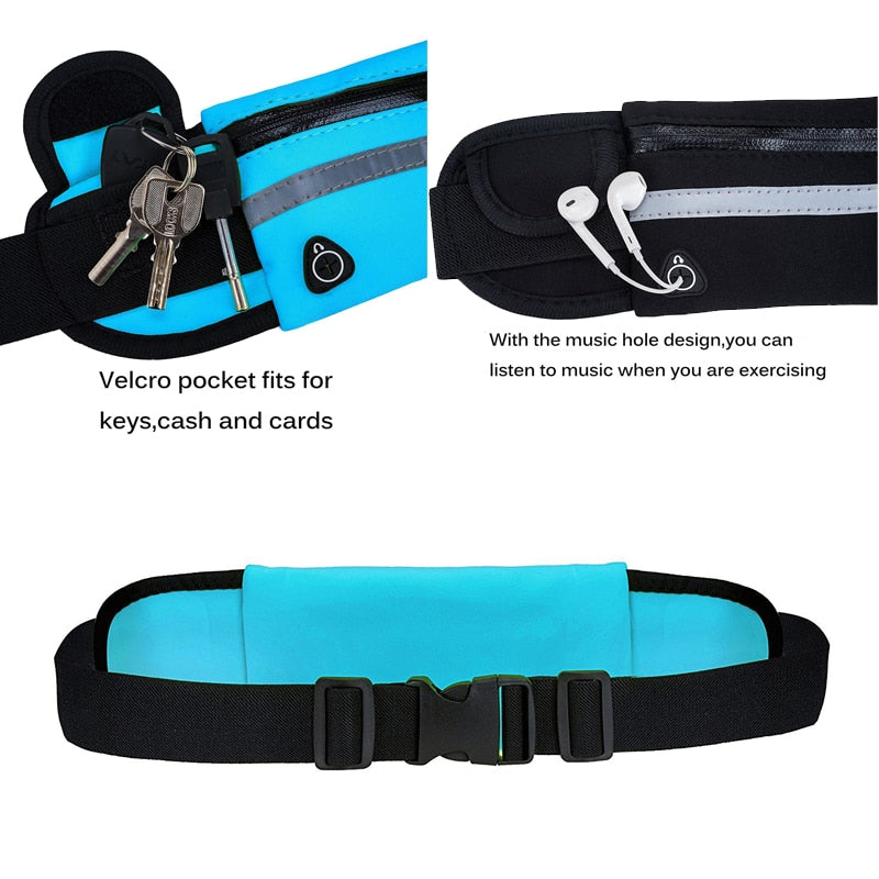 Fashion mini fanny pack for women men Portable convenient USB waist pack Travel multifunctional waterproof phone belt bag - Korvel