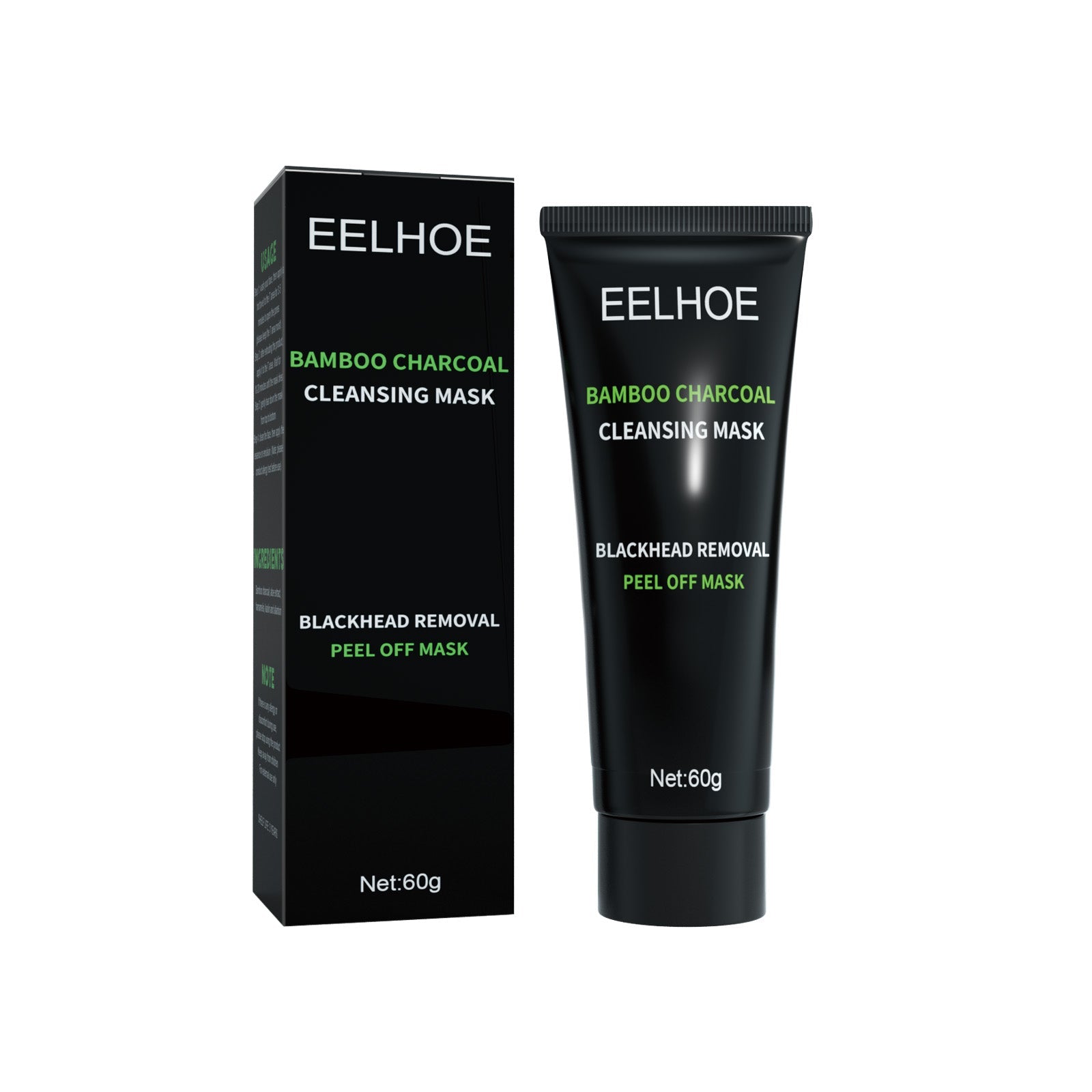 Bamboo Charcoal Blackhead Removal Mask, Deep Cleanse Pores And Acne T-Zone Oil Control With A Peel Mask - Korvel