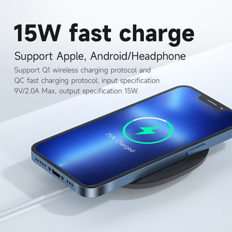 Single Charging Mobile Desktop Wireless Charger Suitable for Samsung Huawei Mobile 15W Wireless Charger Square - Korvel