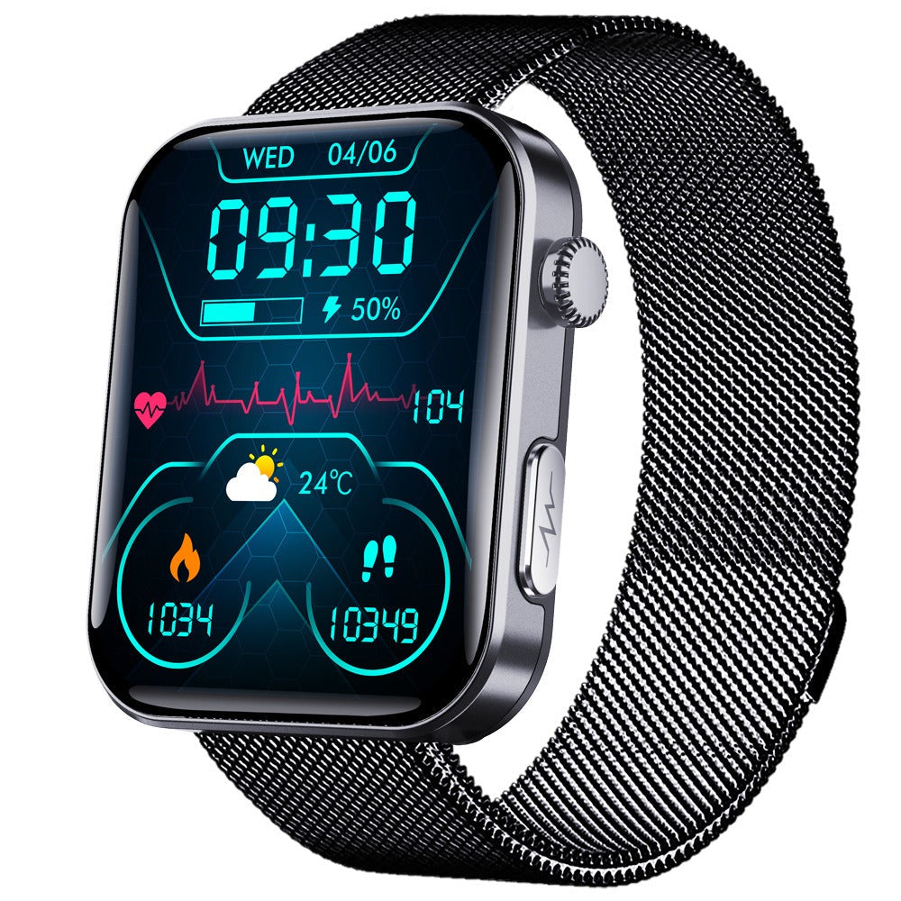 F300 smartwatch ECG electrocardiogram monitoring SOS fall alarm blood glucose and blood pressure watch HRV report - Korvel