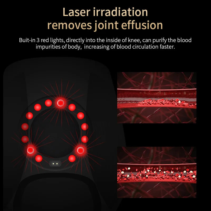 Knee Massager with Heat and Kneading for Pain Relie Rechargeable LED Display Arthritis Massagers Infrared Heated Vibration Tool - Korvel