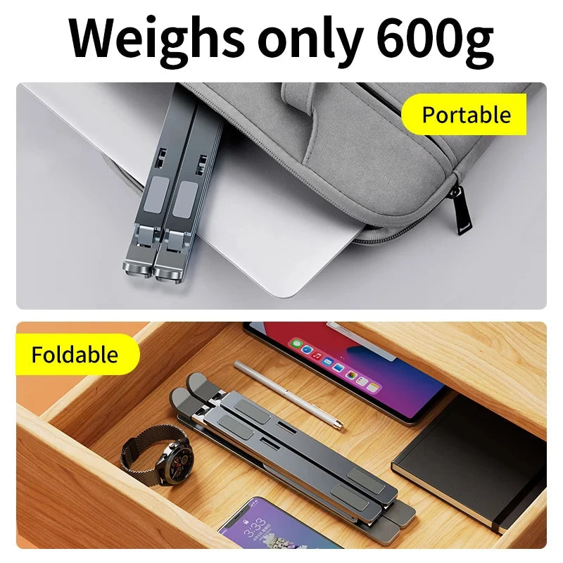 N8 Laptop Stand Adjustable Aluminum Desktop Cooling Pad for Macbook Notebook Bracket Support Foldable Portable Laptop Holder - Korvel