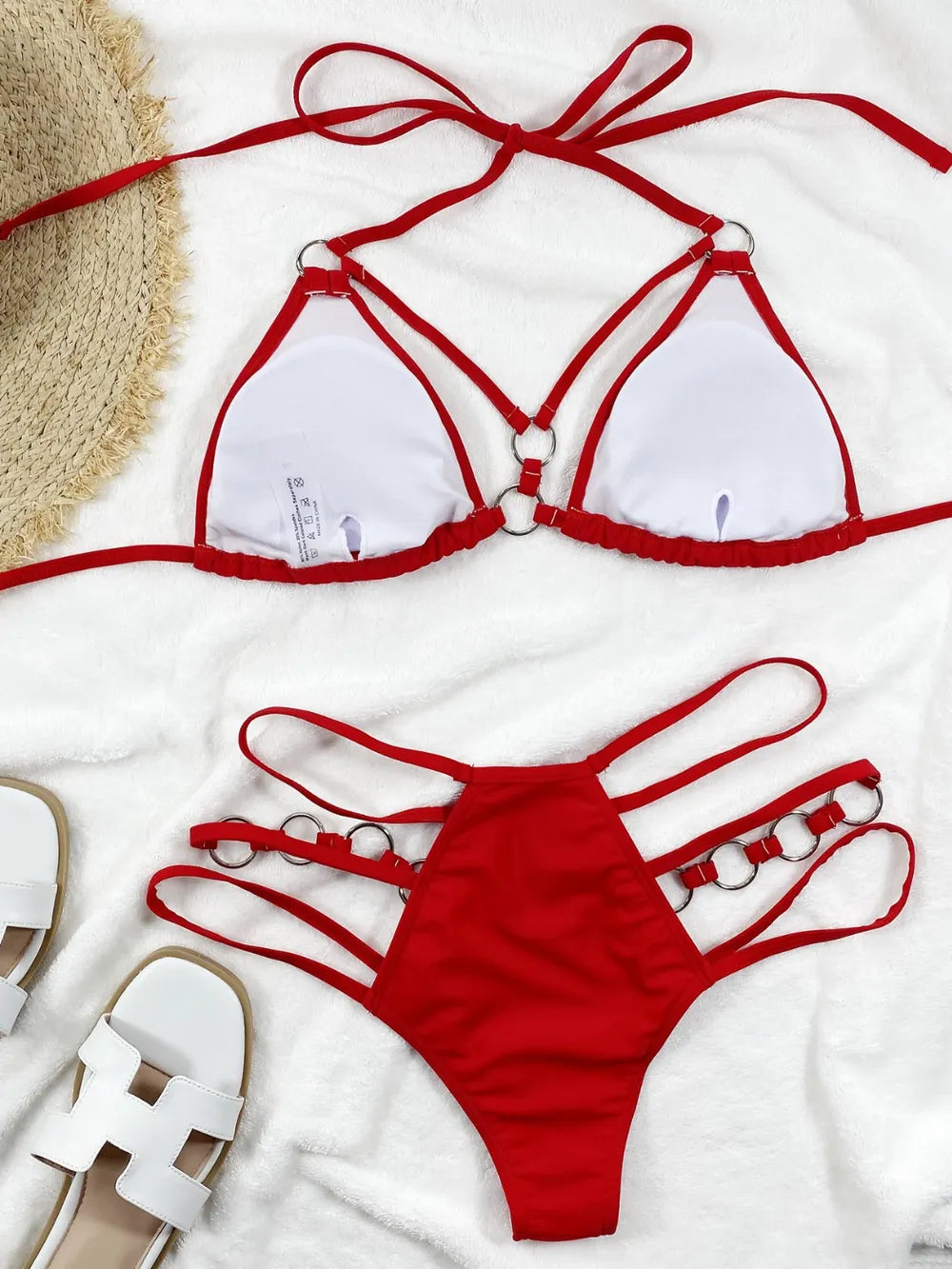 Cutout Halter Neck Two-Piece Bikini Set - Korvel