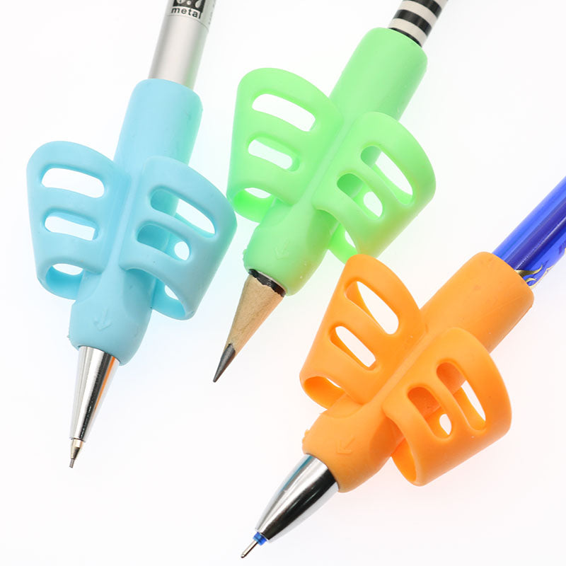 Double Finger Pen Holder Silicone Writing Tool Set