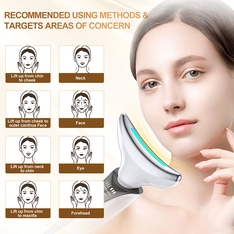 Hot Sell Skin Rejuvenation Tightening Anti-aging Face Neck Lifting Massager Led Photon Therapy Face And Neck Lifting Device - Korvel