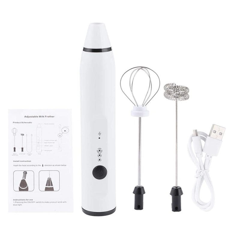 3-Piece Electric Milk Frother And Whisk Set - Korvel