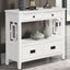 36'' Farmhouse Pine Wood Console Table Entry Sofa Table with 4 Drawers & 1 Storage Shelf (Antique White) - Korvel