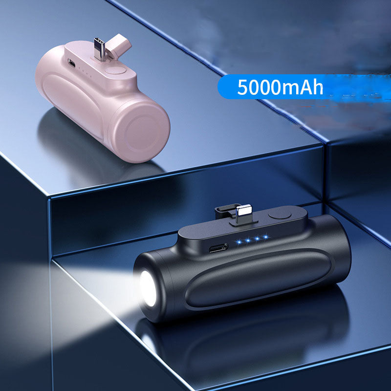 New creative power bank flashlight outdoor LED mini capsule portable fast charge 5000mAh power bank - Korvel