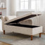 Beige Chaise Lounge Indoor Velvet Lounge Chair for Bedroom with Storage & Pillow Modern Upholstered Rolled Arm Chase Lounge - Korvel