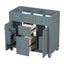 36 "No sink, with 2 drawers and soft closing door, independent makeup rack, bathroom cabinet, blue (excluding sink) - Korvel