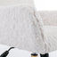 Chaise de bureau ajustable beige avec base en métal doré