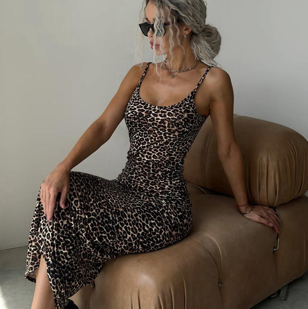 Strap top dress with waist bag and buttocks backless and slimming dress - Korvel