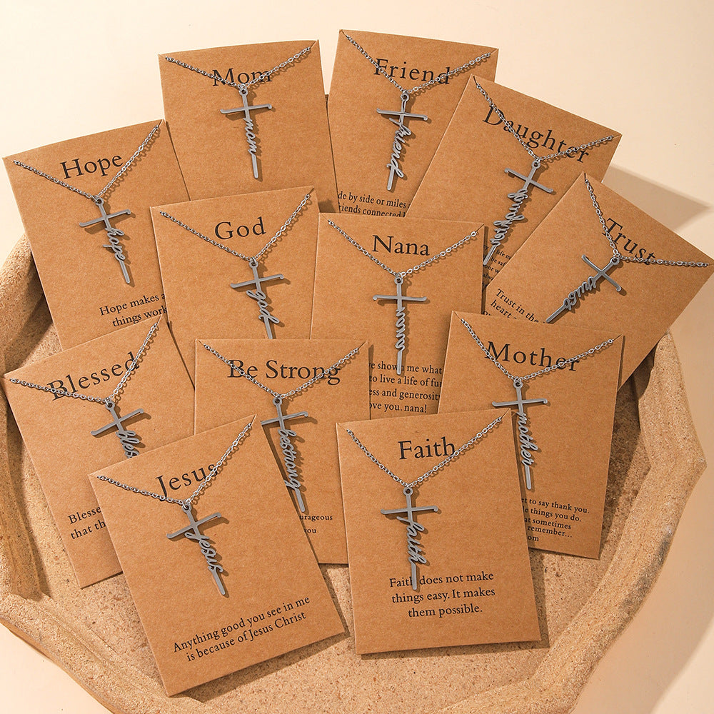 Faith Religious Gift Stainless Steel Cross Collarbone Chain Sweater Chain - Korvel