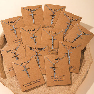 Faith Religious Gift Stainless Steel Cross Collarbone Chain Sweater Chain - Korvel