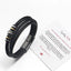 Men's Multi-Layer Woven Bracelet in Stainless Steel and Leather