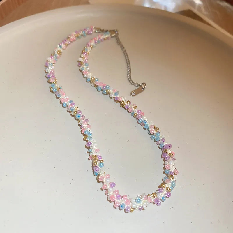 Titanium Steel Rice Bead Necklace - Korvel