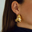 Retro Metal Stud Earrings Geometric Irregular for Women Brass Jewelry Light Luxury Europe And America - Korvel