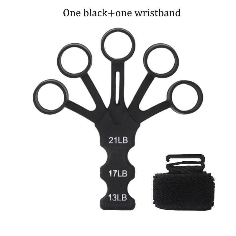 Silicone 5-finger finger trainer, wrist tension device, shooting corrector, basketball shooting training assistance grip strengt - Korvel