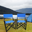 Folding Chair Wooden Director Chair Canvas Folding Chair Folding Chair 2pcs/set populus + Canvas (Color : Blue) - Korvel