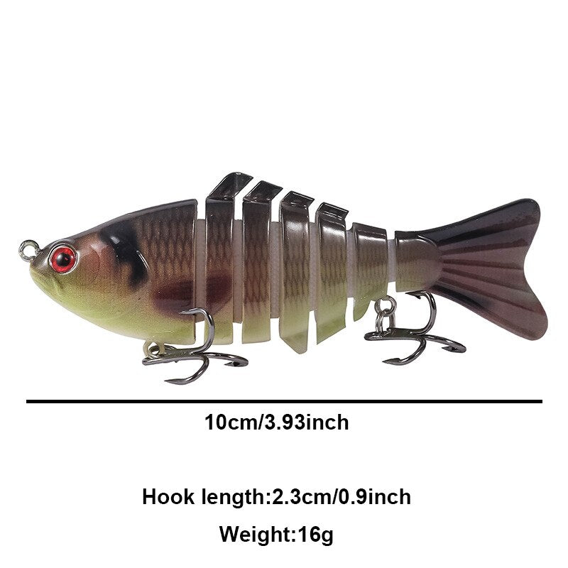 Multi Jointed Fishing Lure Sinking Artificial Wobbler Bait Hard Bait Swimbait 10cm/15.7g Fishing Tackle 7 Sections Crankbait - Korvel